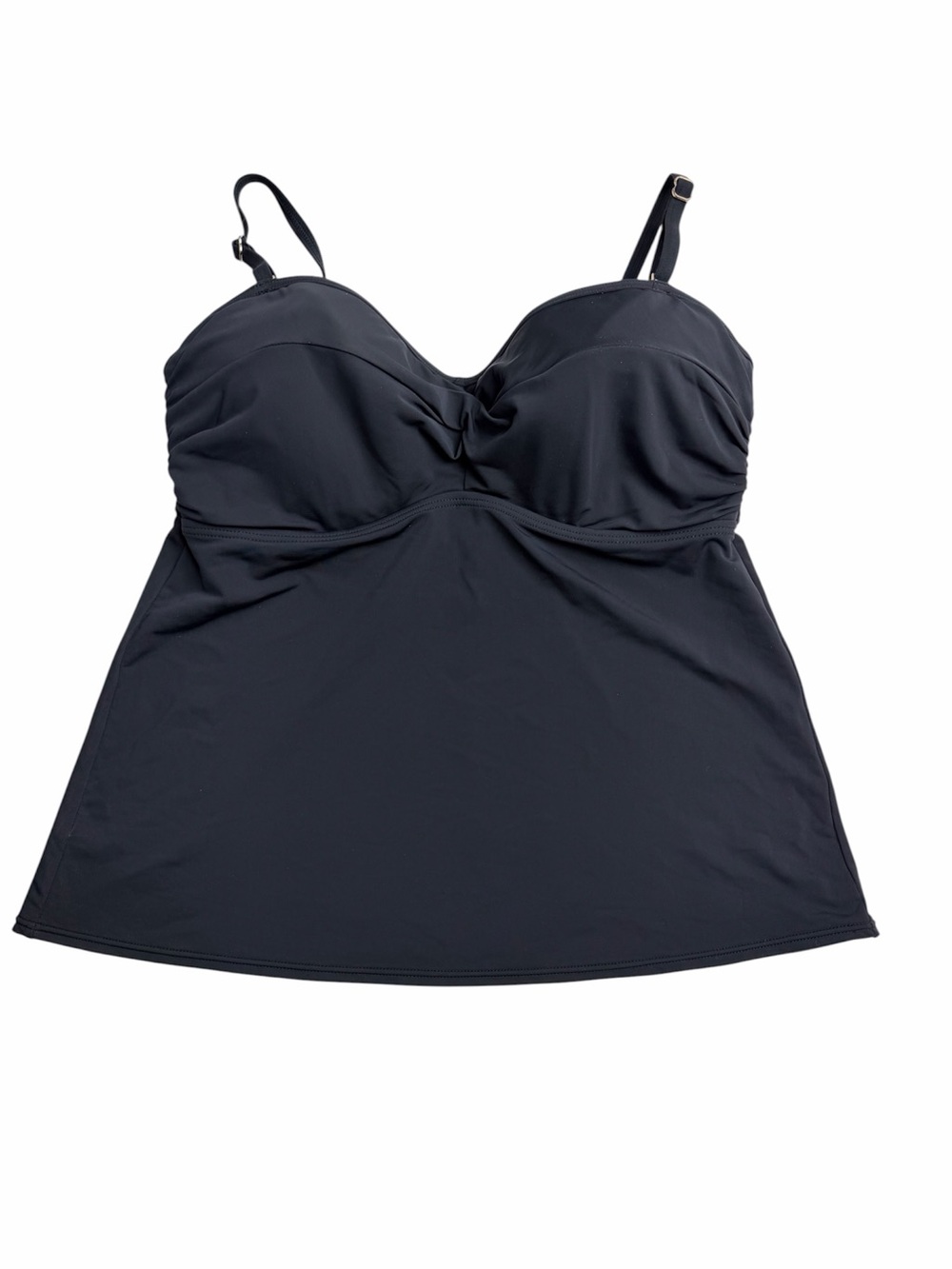 Sunsets Black Tankini Top Underwire & Padding Detachable Straps Size 36DD
